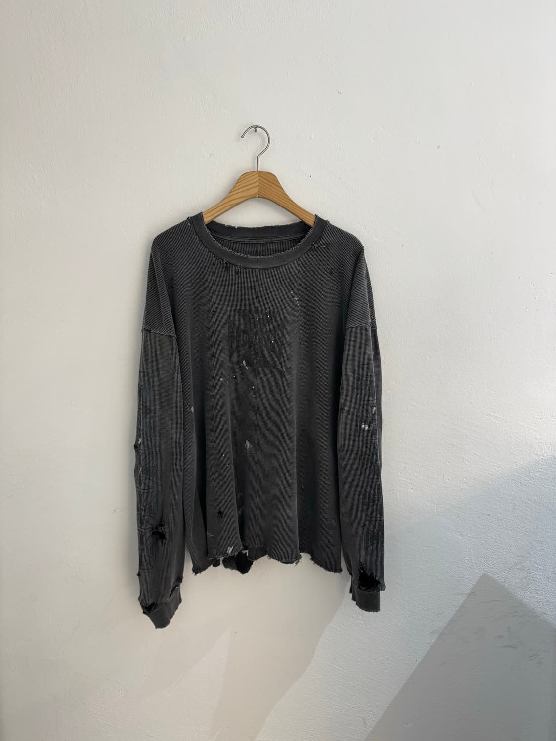 빈티지 커스텀 웨스트 와플긴팔 상품이미지1