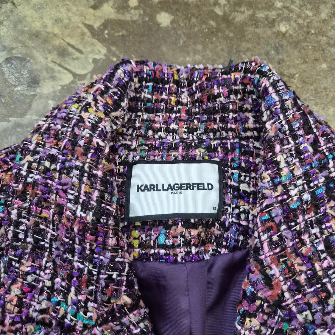 100) 칼라거펠트 트위드 자켓 블레이저 마이 상품이미지3