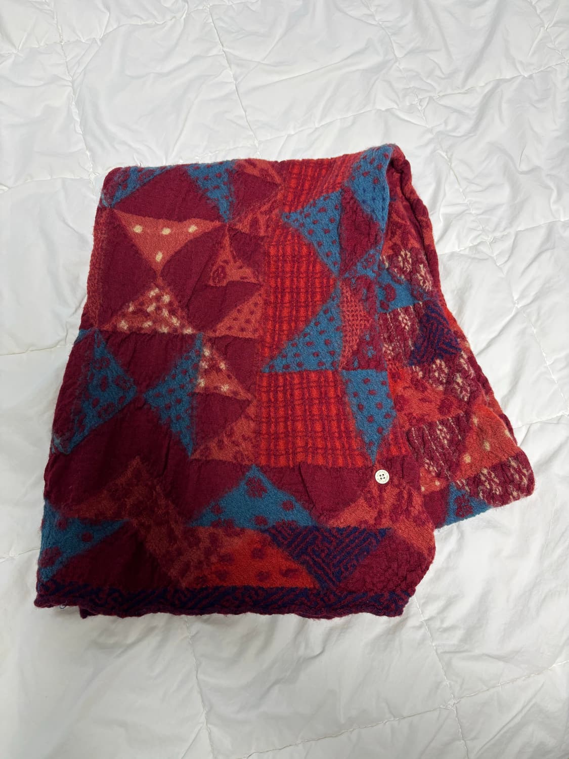 캐피탈 슈렁큰 울 인디고 스카프 머플러 레드 상품이미지1