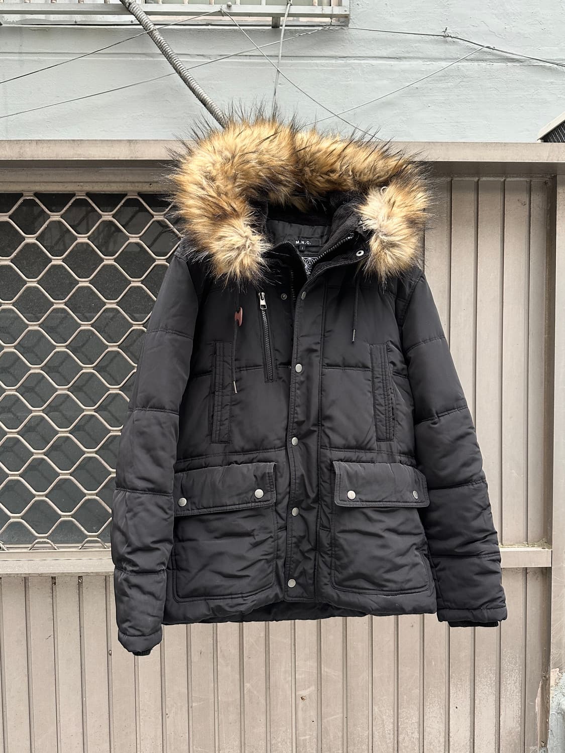 Vintage black fur trimming parka 상품이미지2