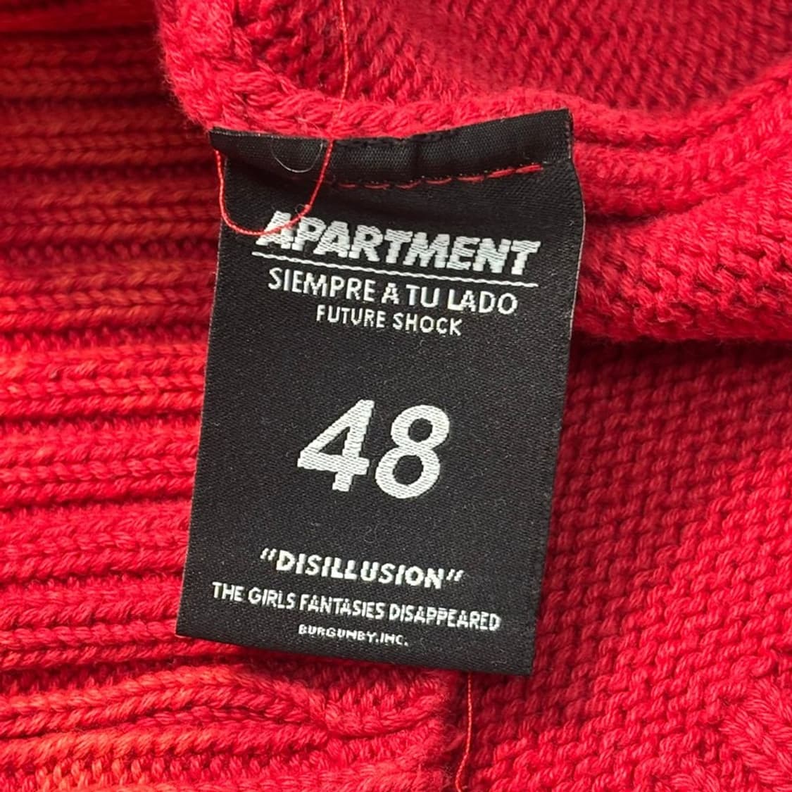 APARTMENT 다잉 워시드 니트 레드 L 상품이미지6