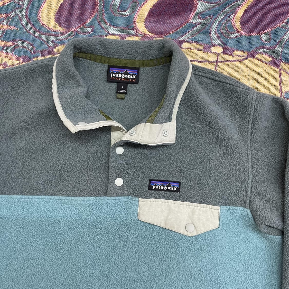 10s 파타고니아 신칠라 스냅-T 그레이/스카이블루 상품이미지2