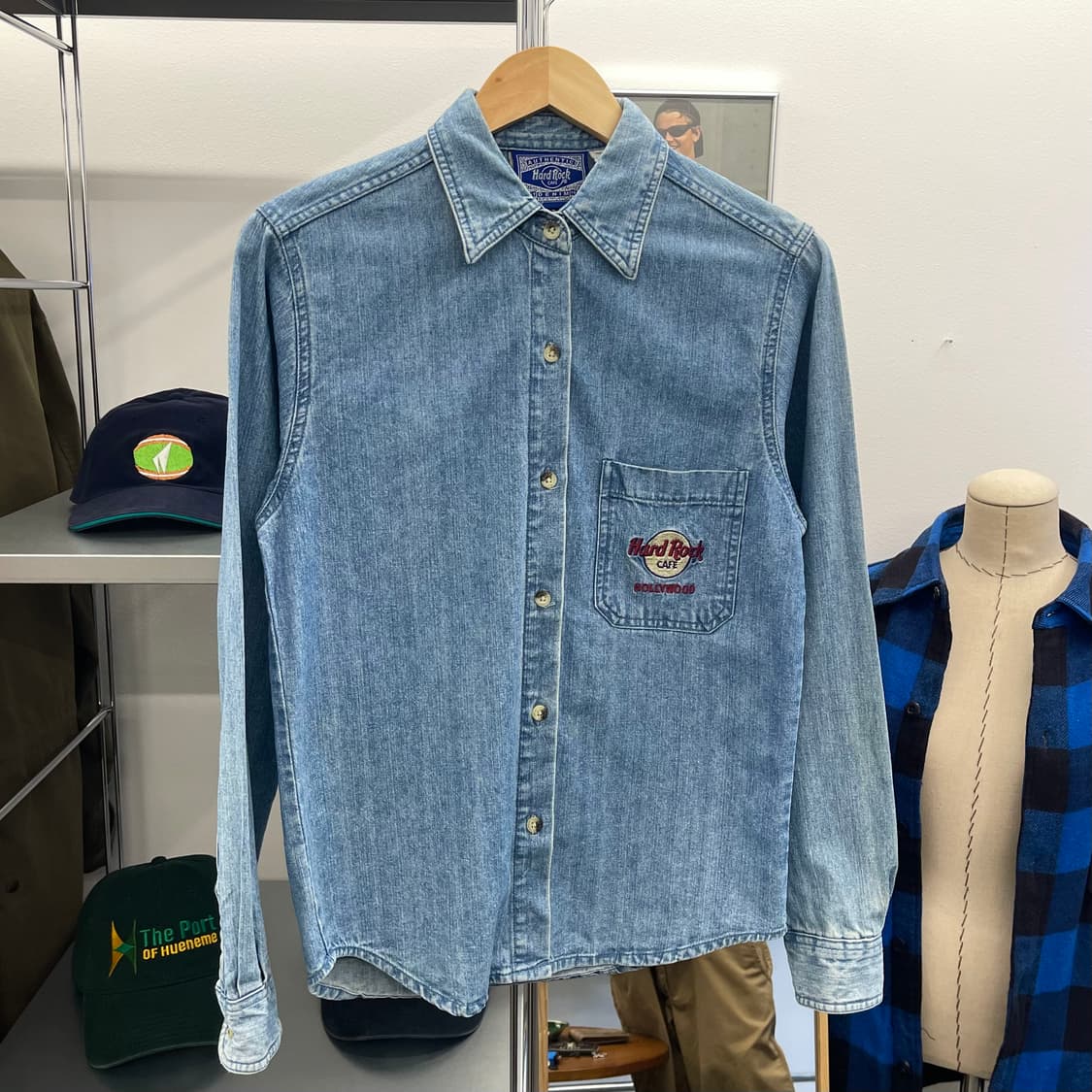 하드락 카페 백로고 데님 셔츠 (S) 상품이미지3