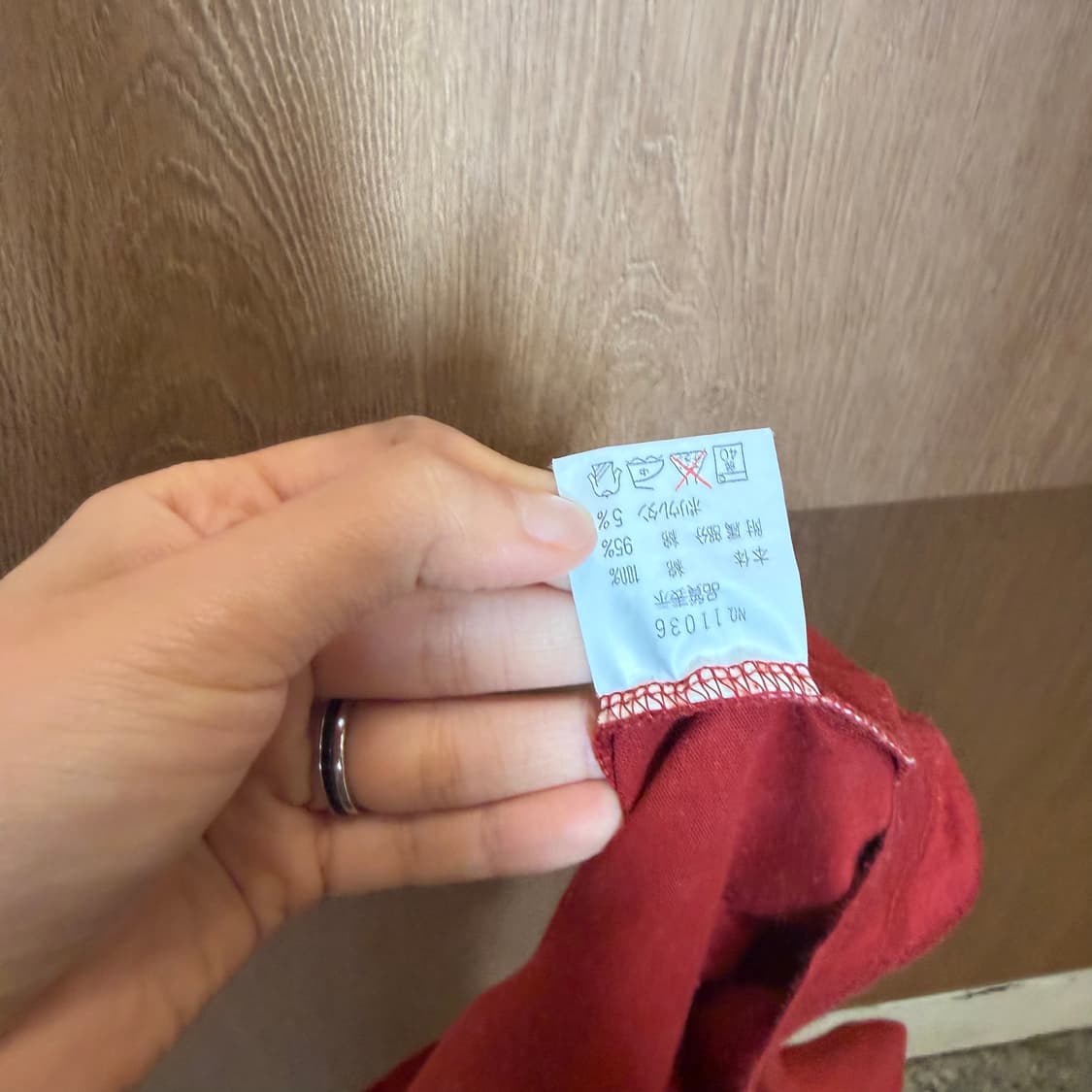 빈티지 라운드넥 반팔 티셔츠 로고 디테일 레드 k83 상품이미지9