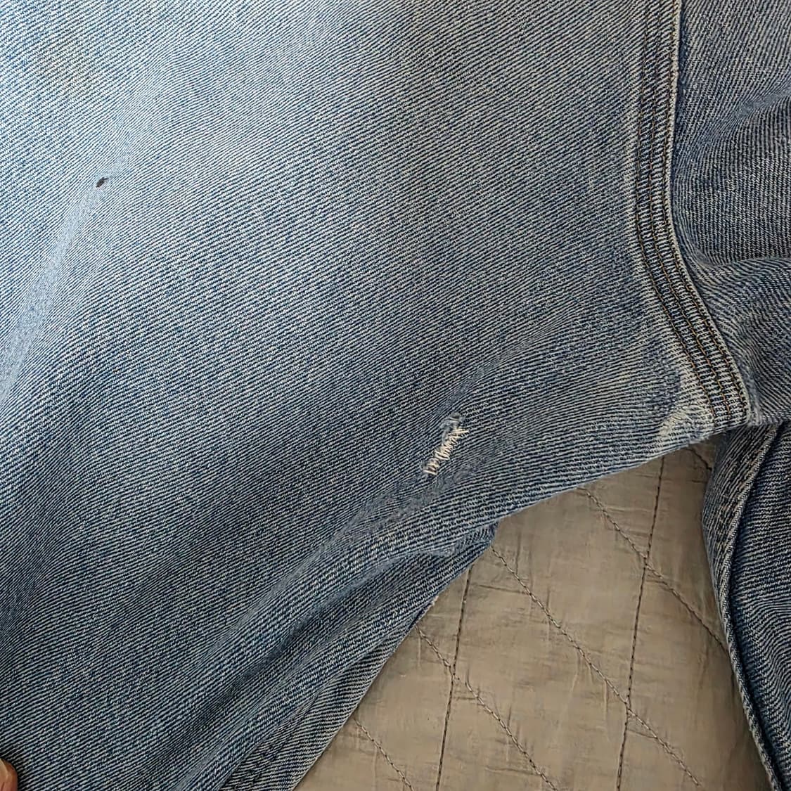 [38X32] 빈티지 칼하트 더블니 데님 릴렉스핏 트래쉬드 B-10 상품이미지6