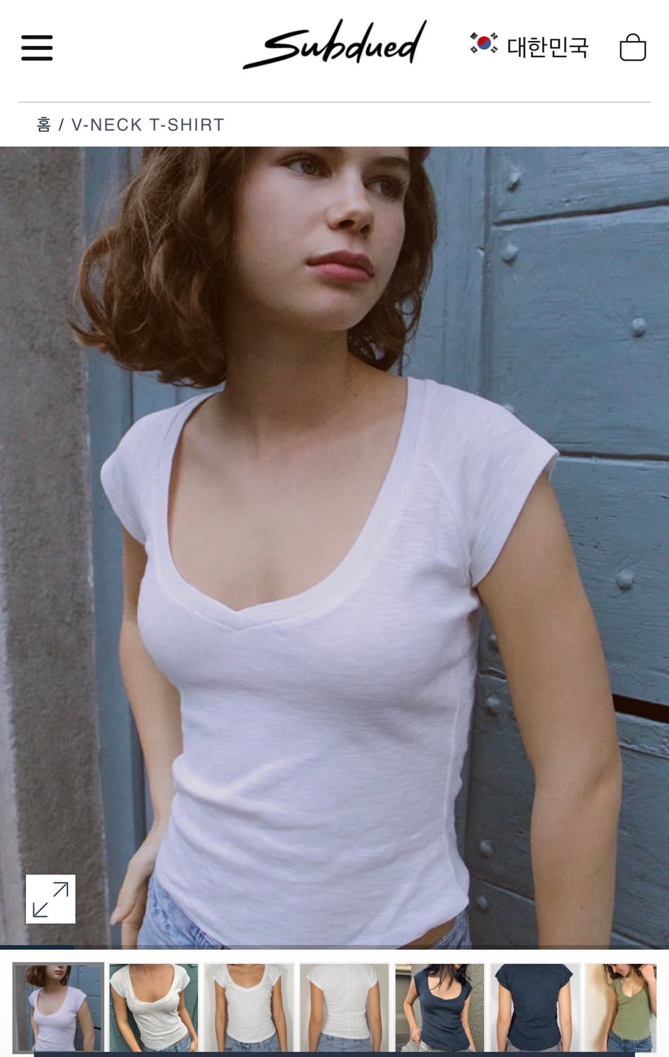 subdude v-neck Tshirt 섭듀드 브이넥 티셔츠 기본티 상품이미지1