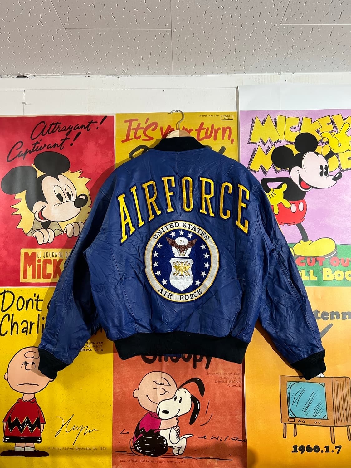 90s MICHAEL HOBAN USAF 가죽봄버자켓 상품이미지2