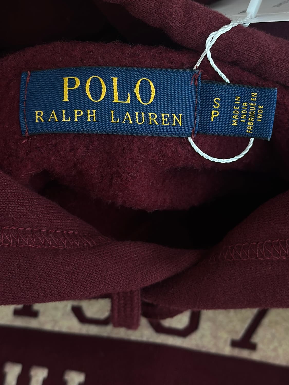폴로 랄프로렌 빅로고 버건디 후드 티셔츠  상품이미지6