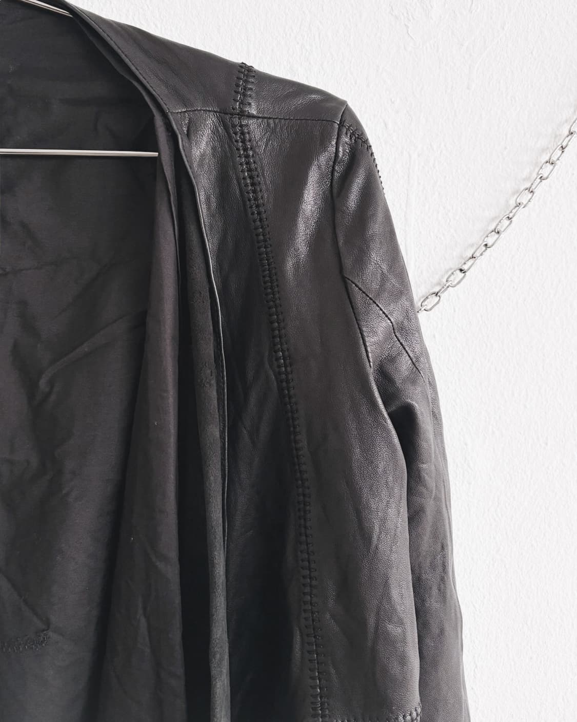 aleksandr manamis 핸드스티치 드레이프 레더자켓 상품이미지8