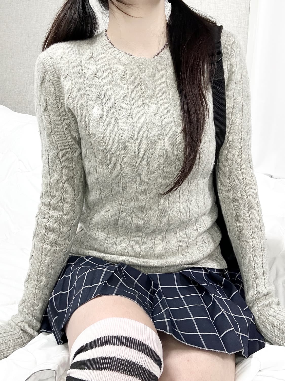 폴로 화이트포니 캐시혼방 케이블 니트 상품이미지1