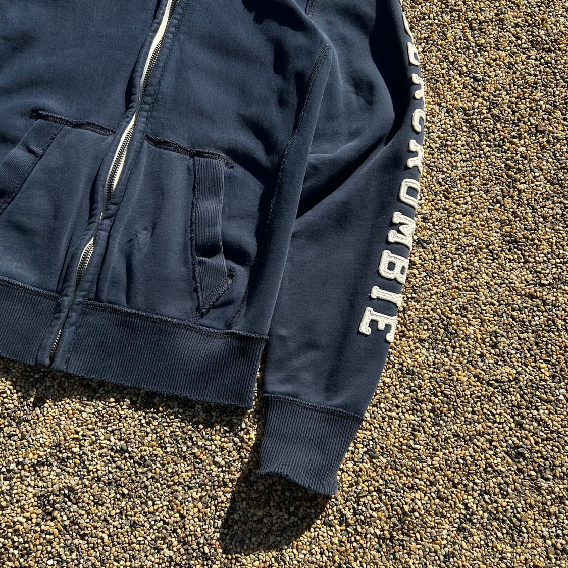 아베크롬비(Abercrombie) 네이비 사이드로고 후드집업 상품이미지3