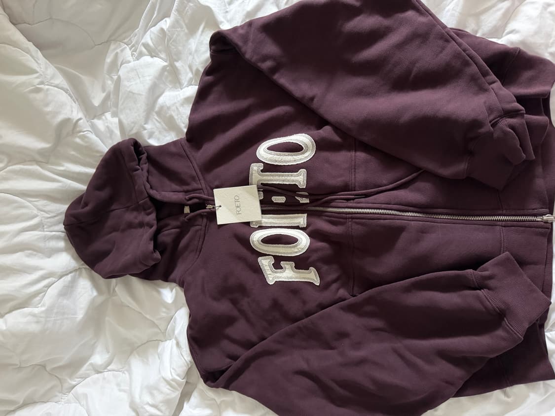 (택달린새상품) foeto 포에토 워싱데이 후드집업 보르도 상품이미지2