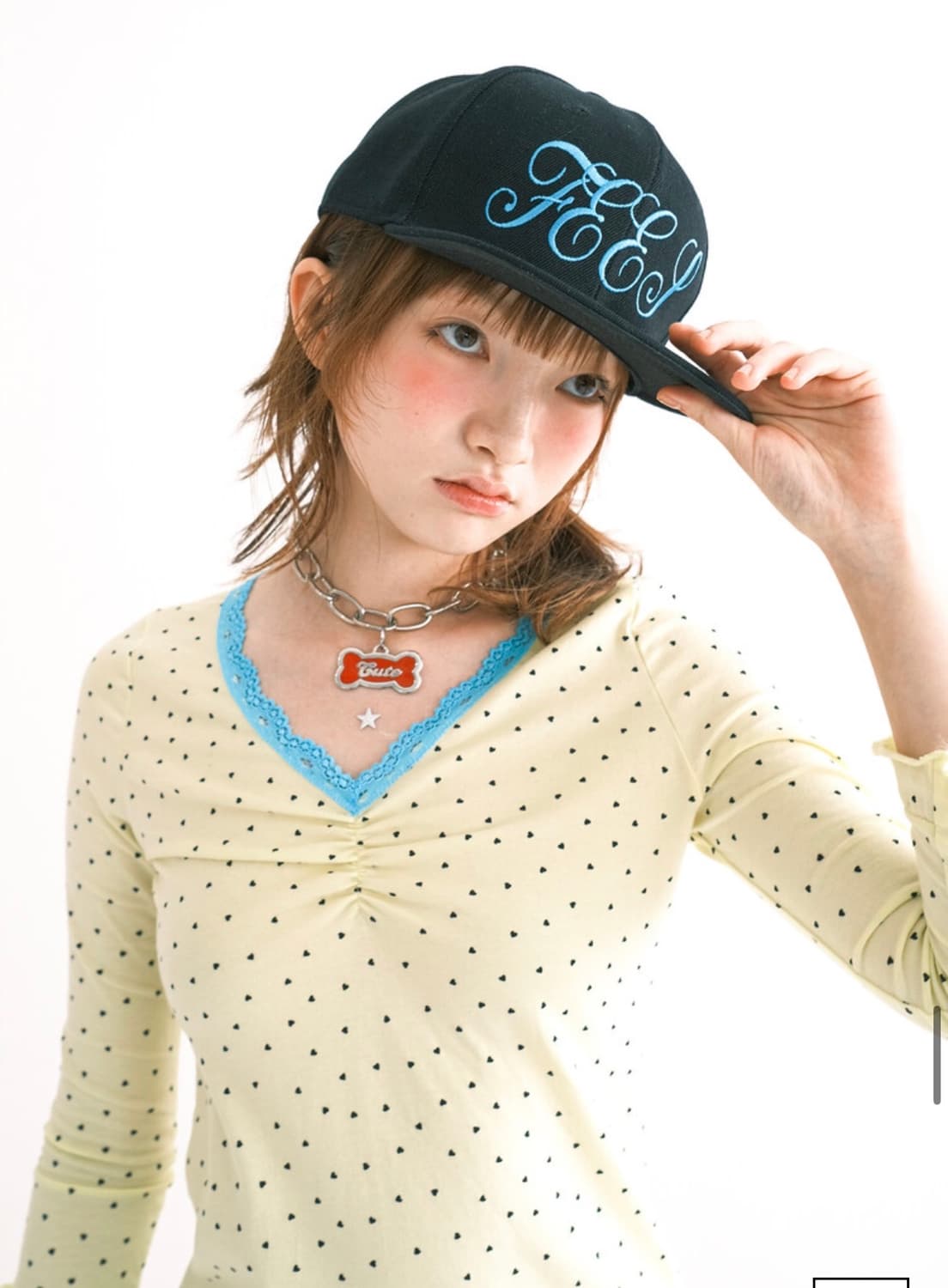 샵페어리 미니 하트 레이스탑 레몬 상품이미지2