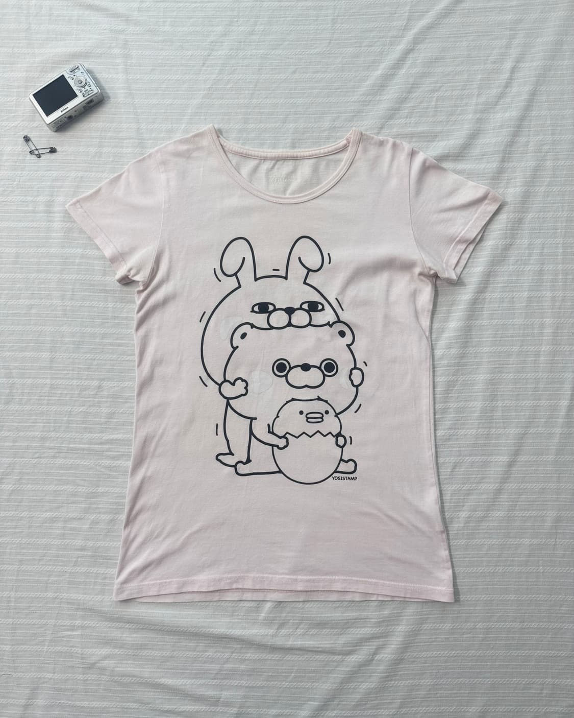 요시 스탬프 연핑크 티 데님 스커트 2pcs SET 상품이미지6