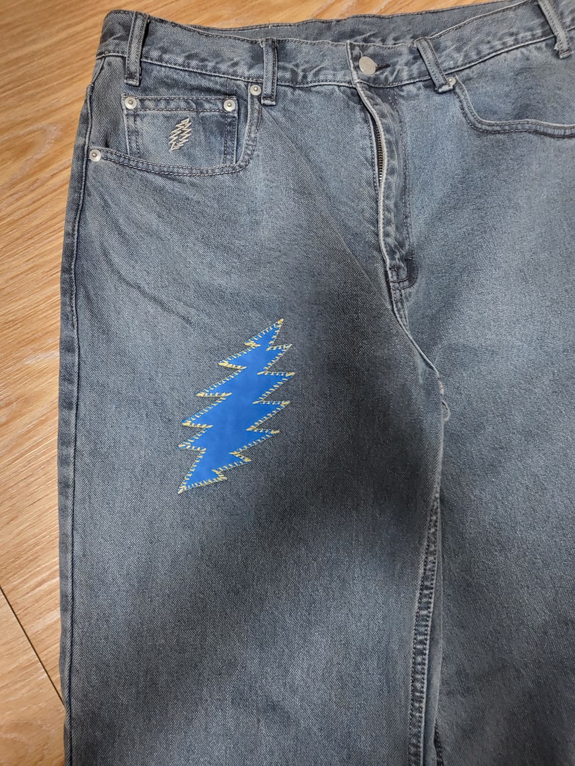 디스이즈네버댓 디네댓 그레이트풀데드 gd 릴렉스드 데님 팬츠 블루 L 상품이미지5