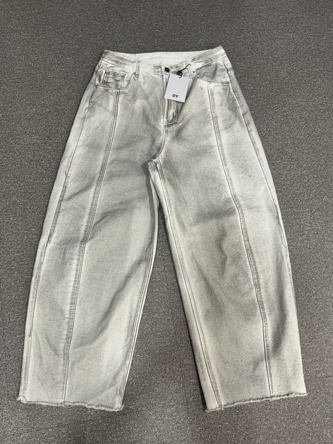 오와이 로우햄 스티치 볼륨 와이드 데님팬츠 M  상품이미지8