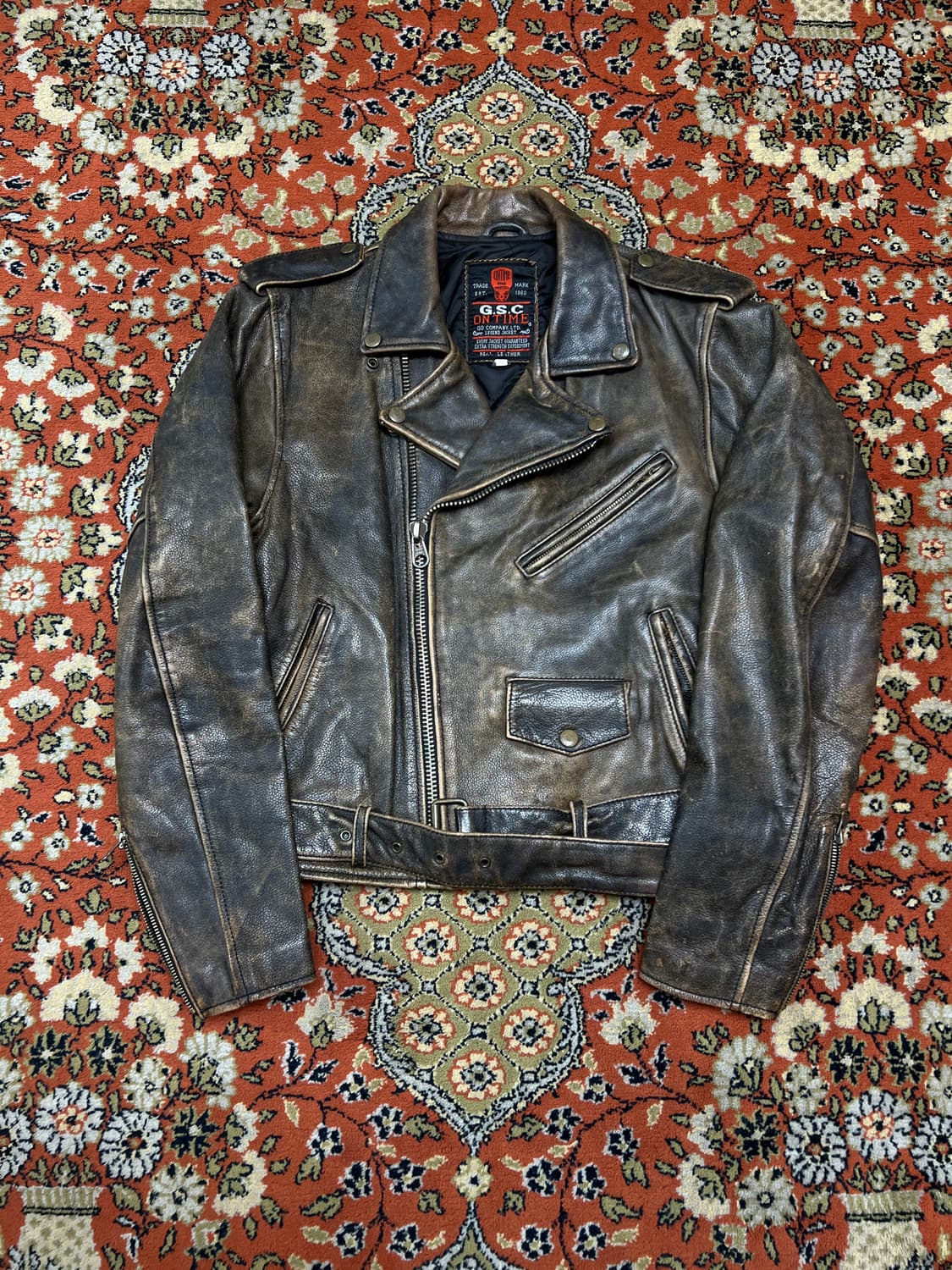 [M] GSC 소가죽 빈티지 라이더 가죽자켓 상품이미지1