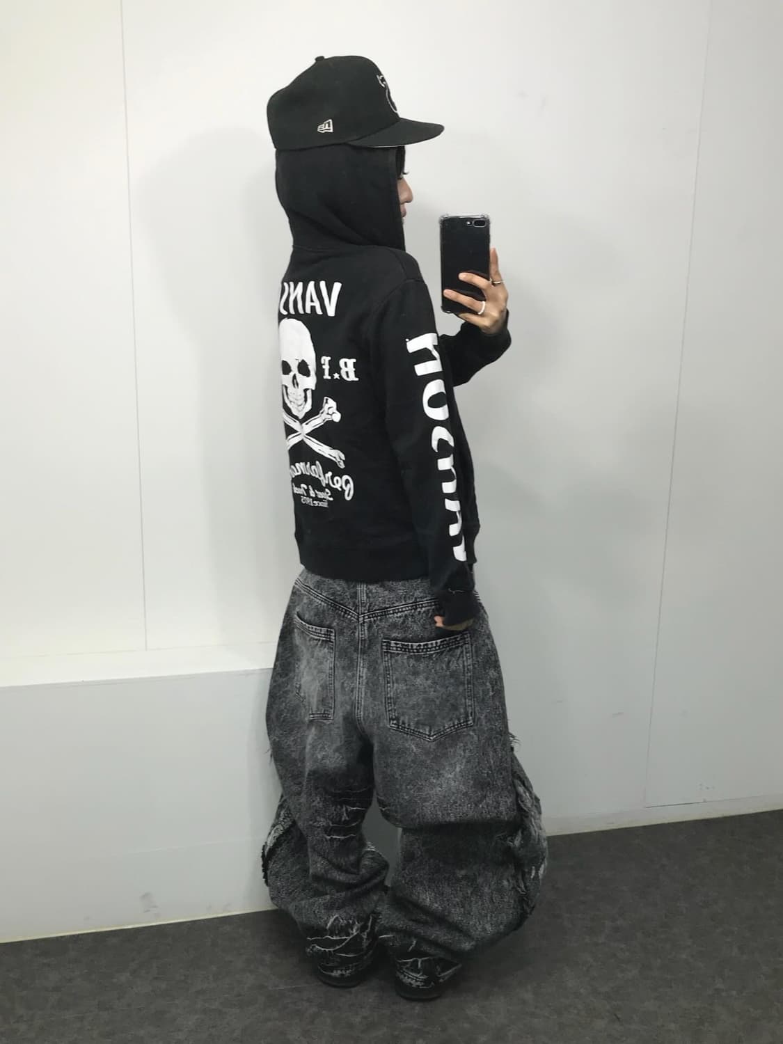 Vanson Skull Printing Hood Zip-Up 상품이미지5