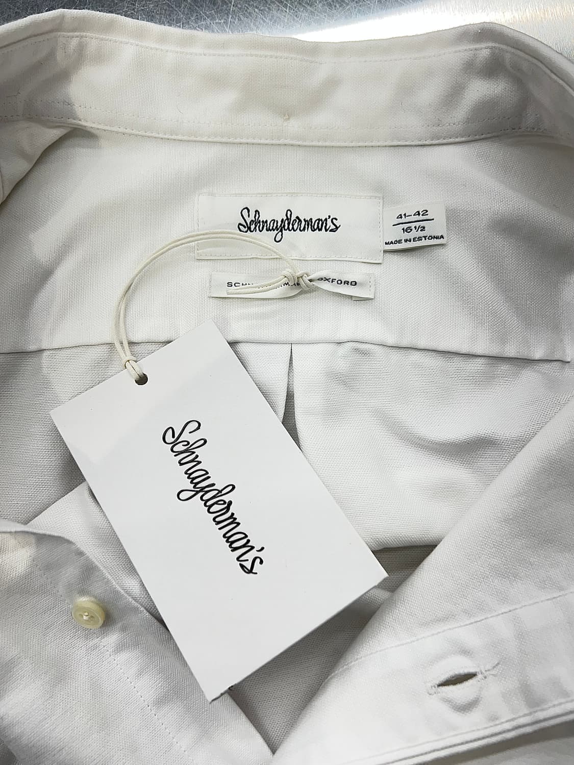 슈나이더맨즈 화이트 체스트 포켓 베이직 옥스포드 셔츠 상품이미지7