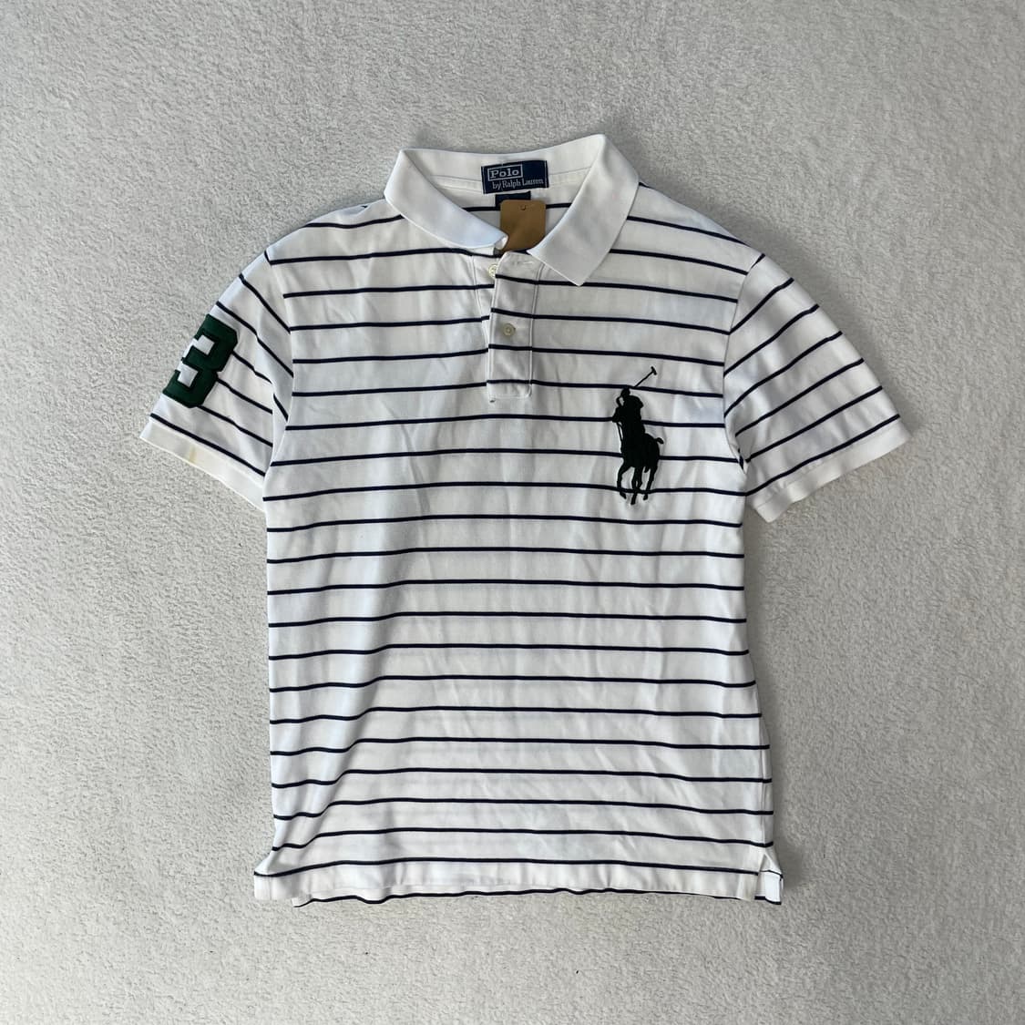 폴로랄프로렌 빅포니 스트라이프 카라티 화이트  상품이미지1