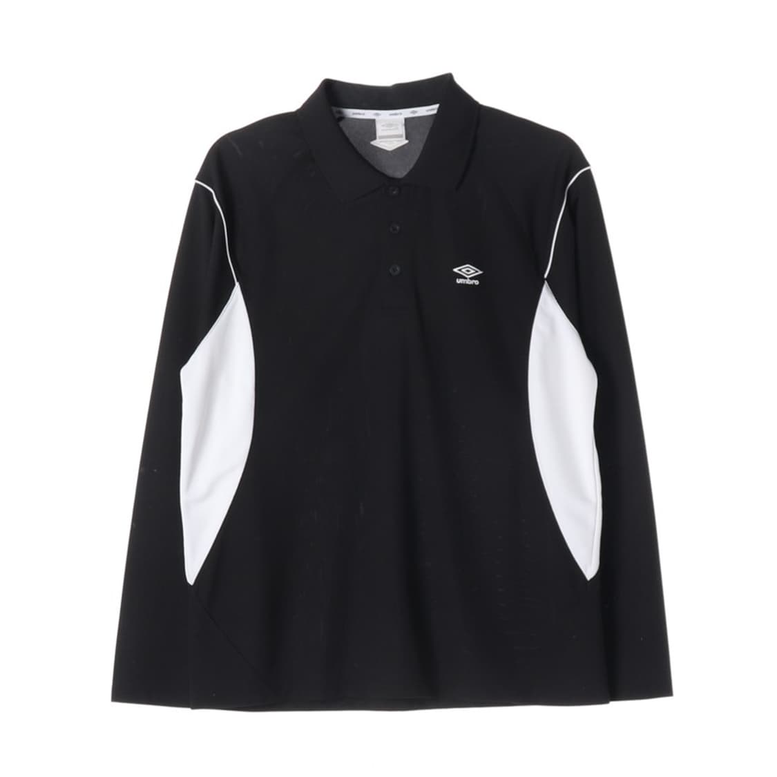 엄브로 블랙 화이트 배색 긴팔 카라티 XL 상품이미지1