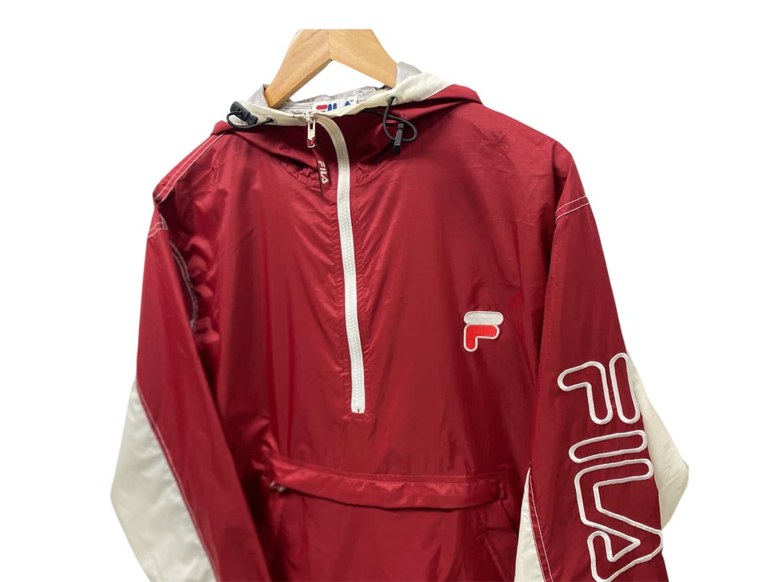 휠라 헤리티지 레드 아노락 바람막이 M 상품이미지2