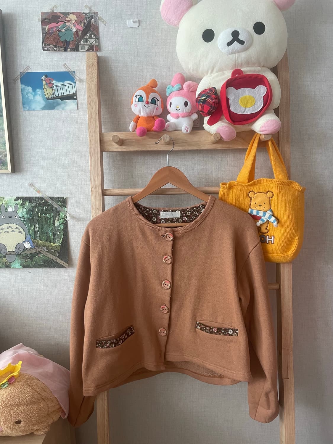 모리걸 빈티지 잔꽃 베이지 가디건🧡🤎 상품이미지1