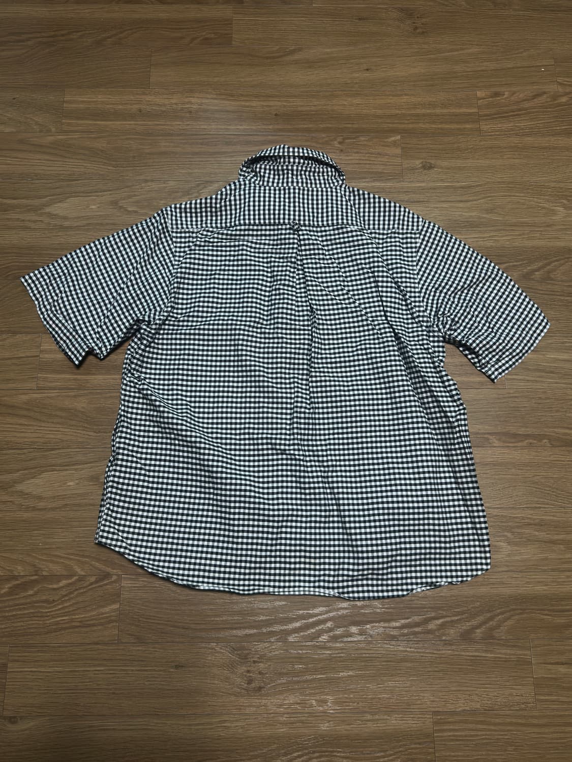 단톤 깅엄 체크 셔츠 반팔 카라티 44 사이즈 상품이미지2