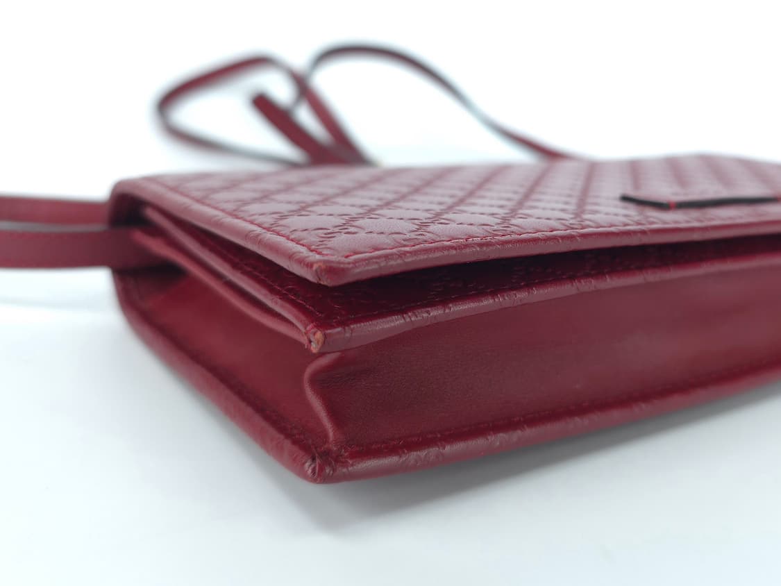 구찌 마이크로 시마 레더 크로스백 클러치 레드
 상품이미지7