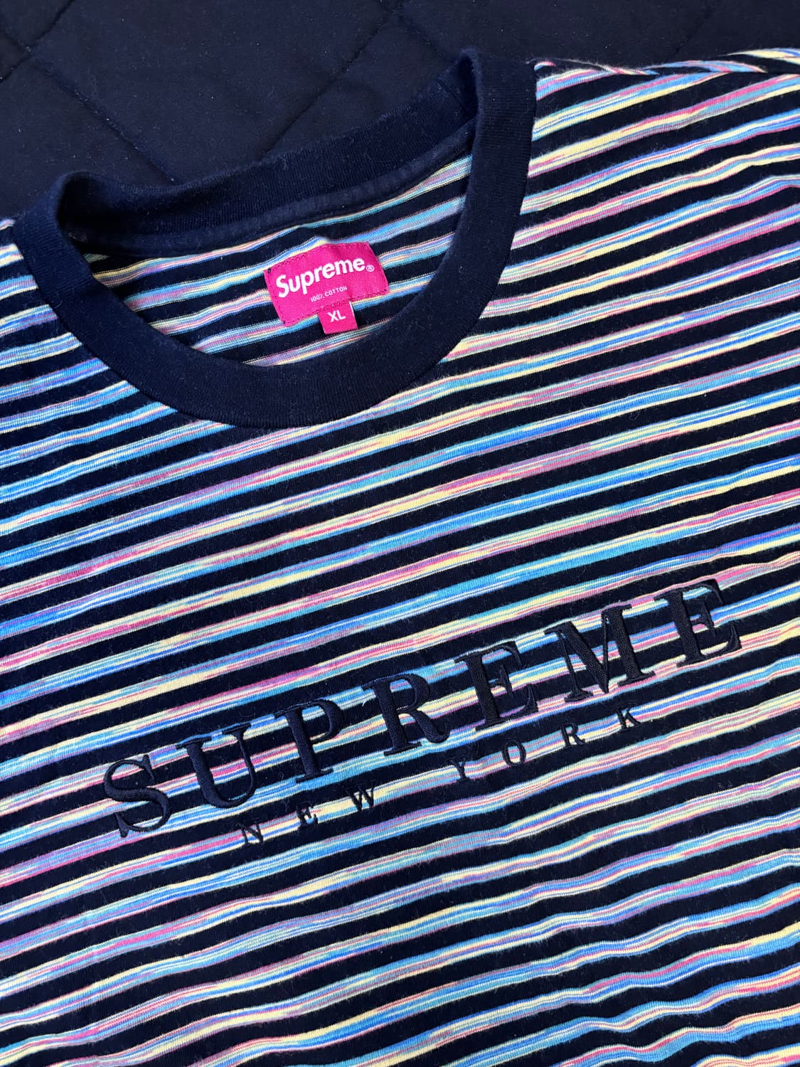 슈프림 스태틱 스트라이프 반팔티셔츠 XL 상품이미지3