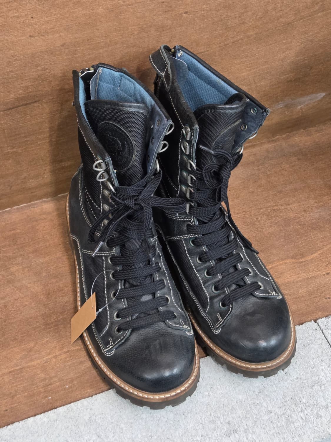 DIESEL 디젤 레더 캔버스 워커 부츠 상품이미지1