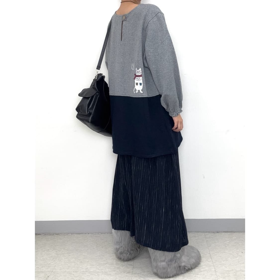 빈티지 네이비 스커트 상품이미지3