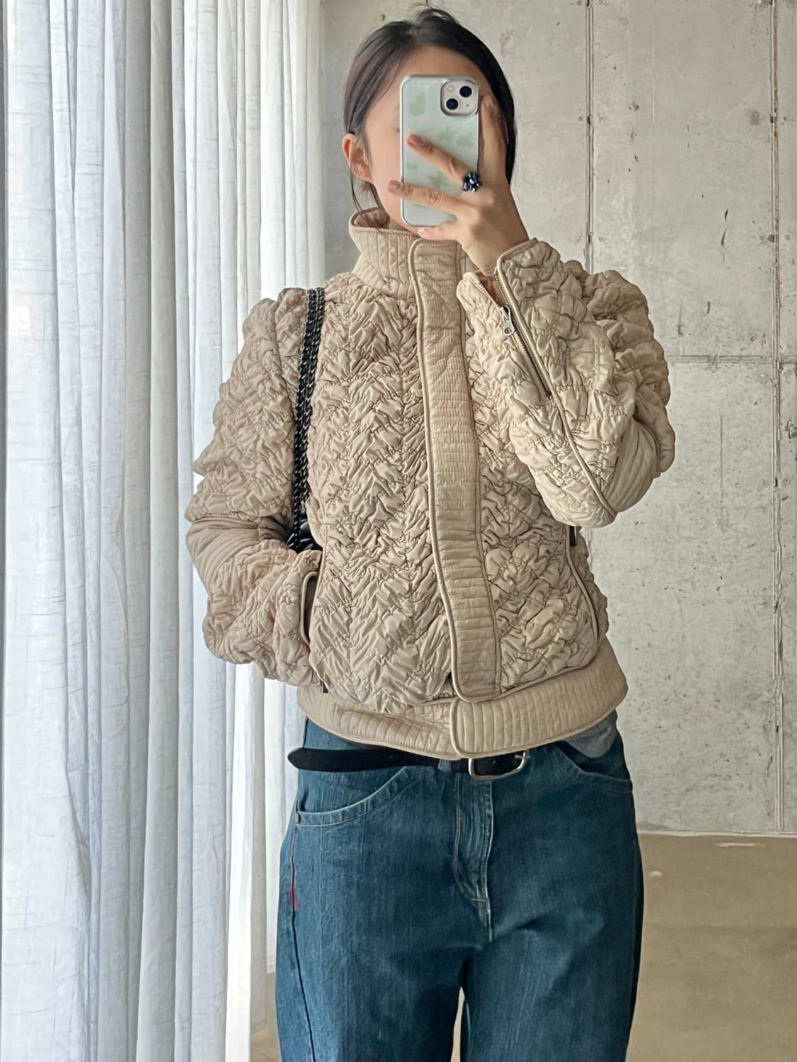 Silolona 퀼티드 봄버 자켓 스킨 상품이미지5