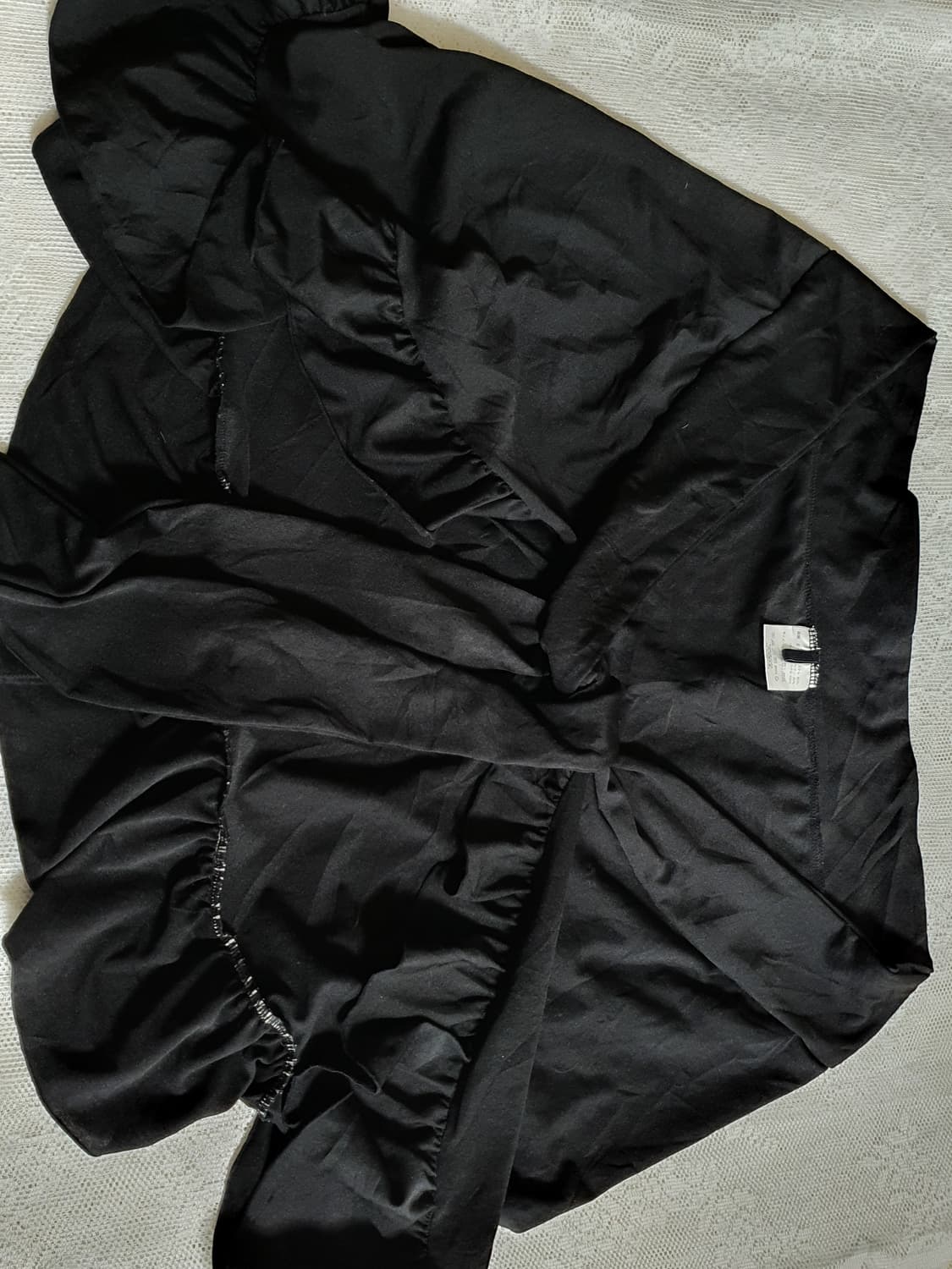 [일본빈티지] 검정색 프릴 매듭 볼레로 가디건 상품이미지5