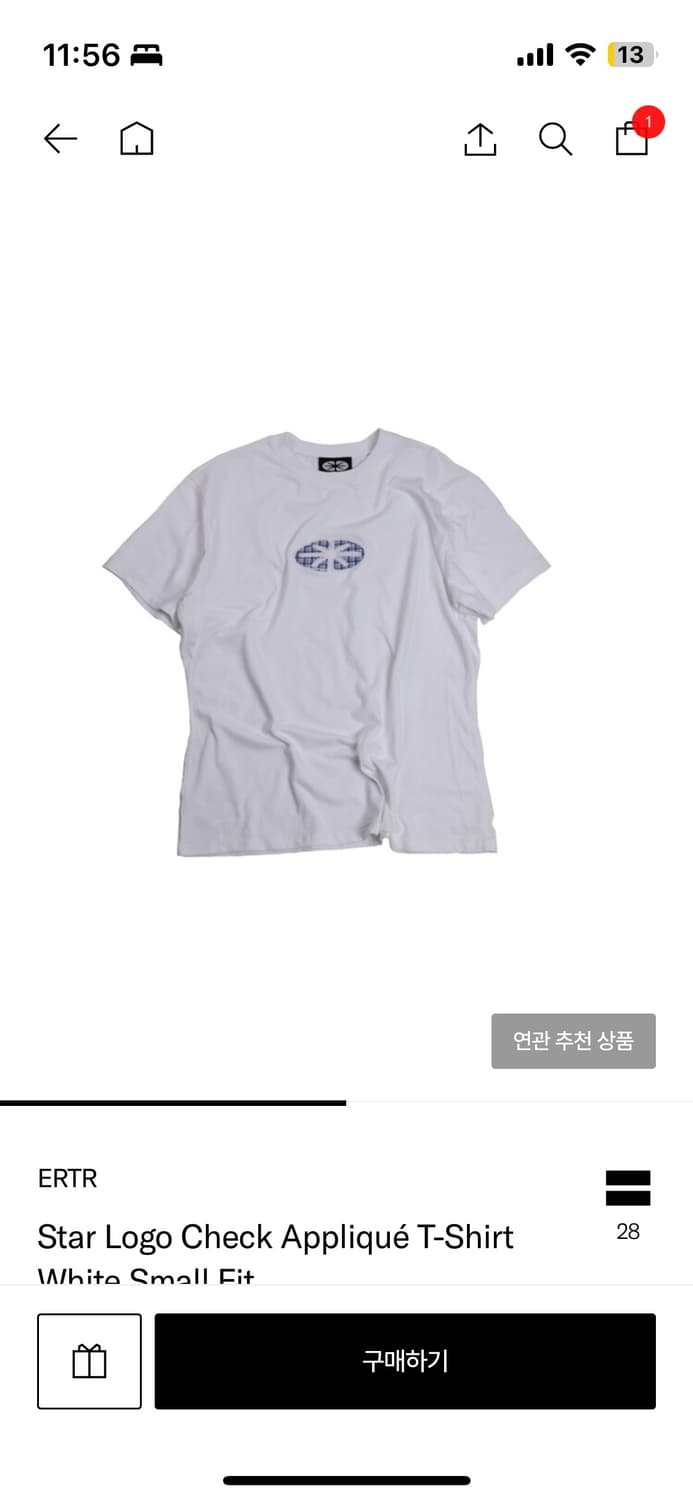 ERTR Star Logo Check  T-Shirt 상품이미지1