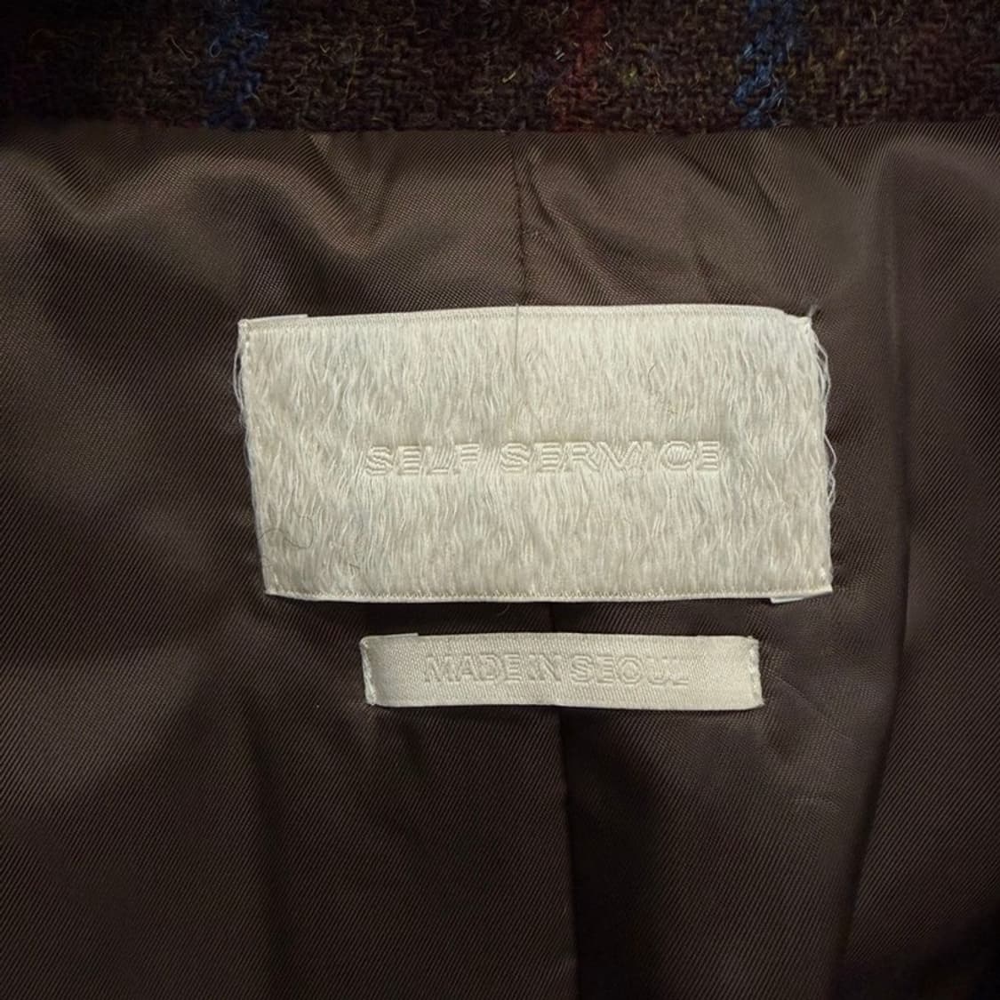 해리스트위드 원단 울 체크 코트 v2142 상품이미지7