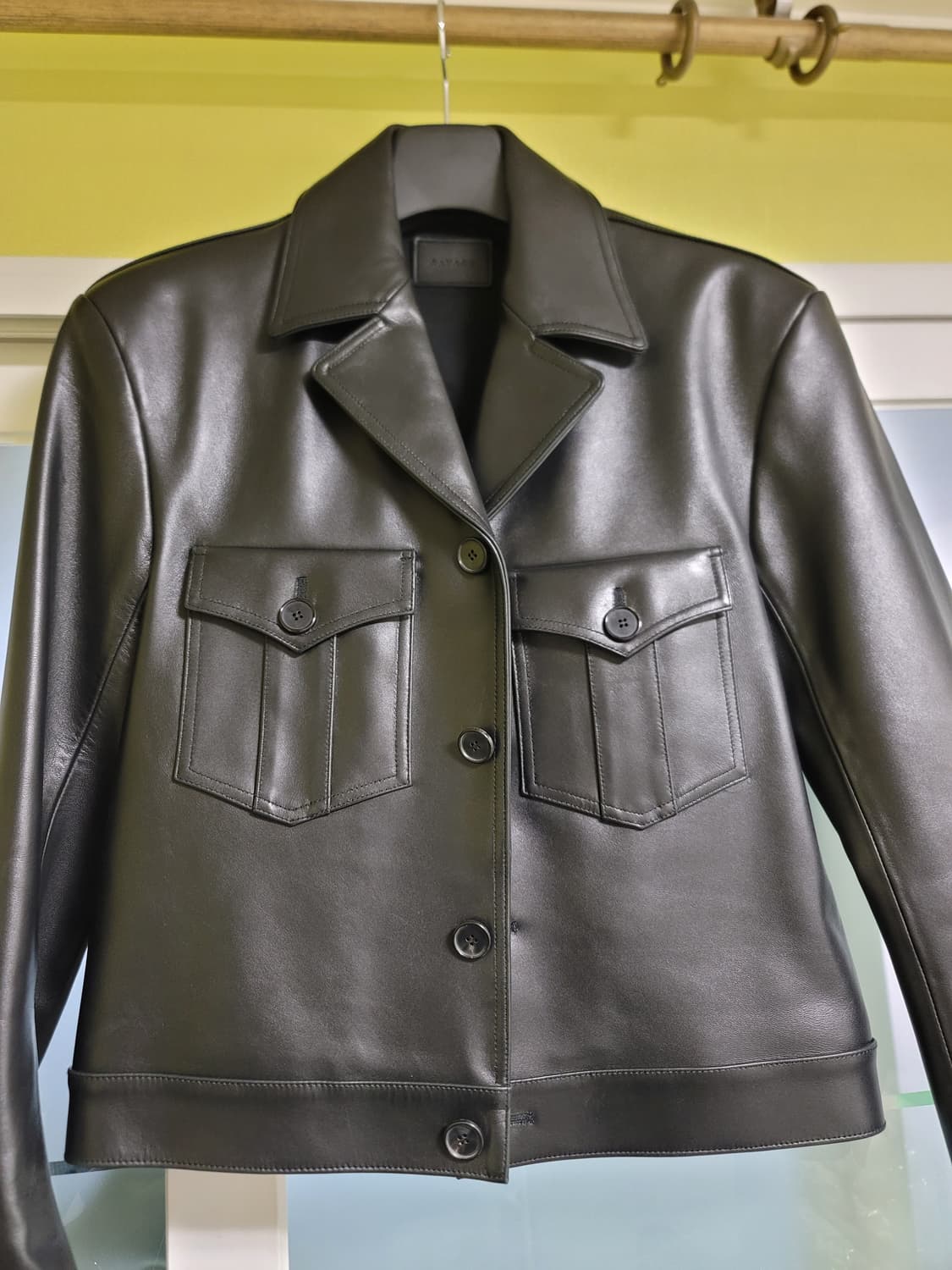 [L] 세비지 밀리터리 레더 자켓 블랙 새제품 상품이미지1