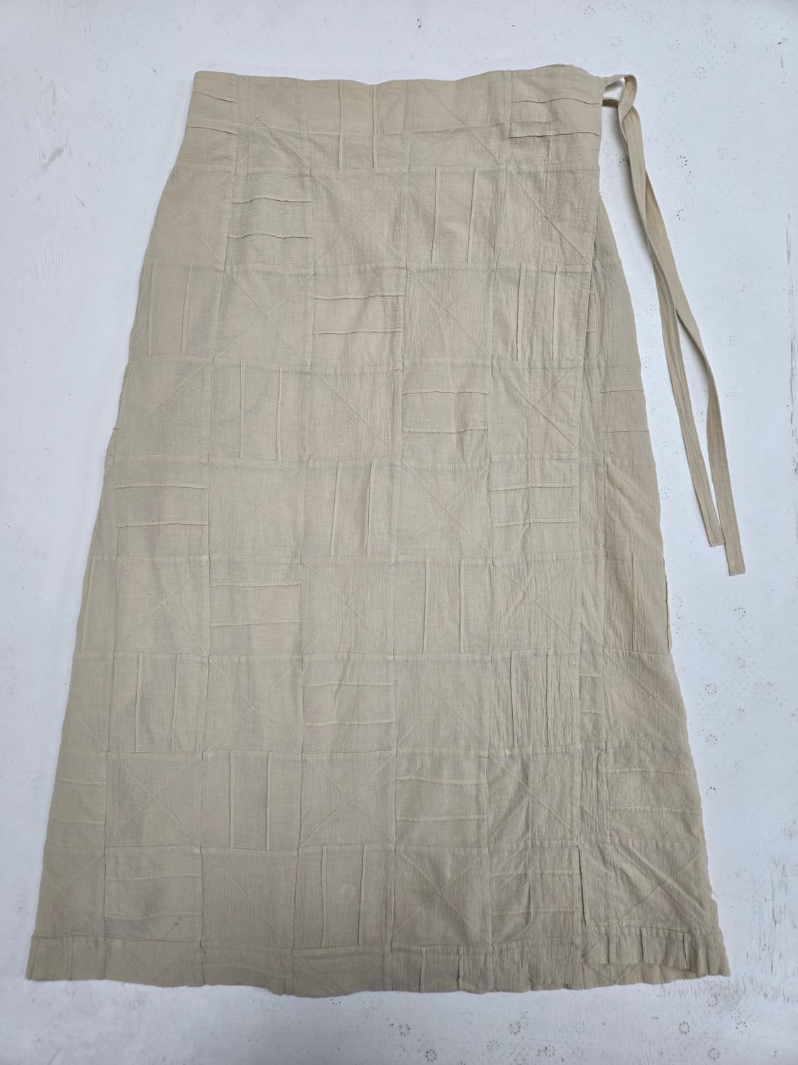 하이 스포팅기어 베이지 랩 스커트 패치워크 디자인 이세이미야케 상품이미지1