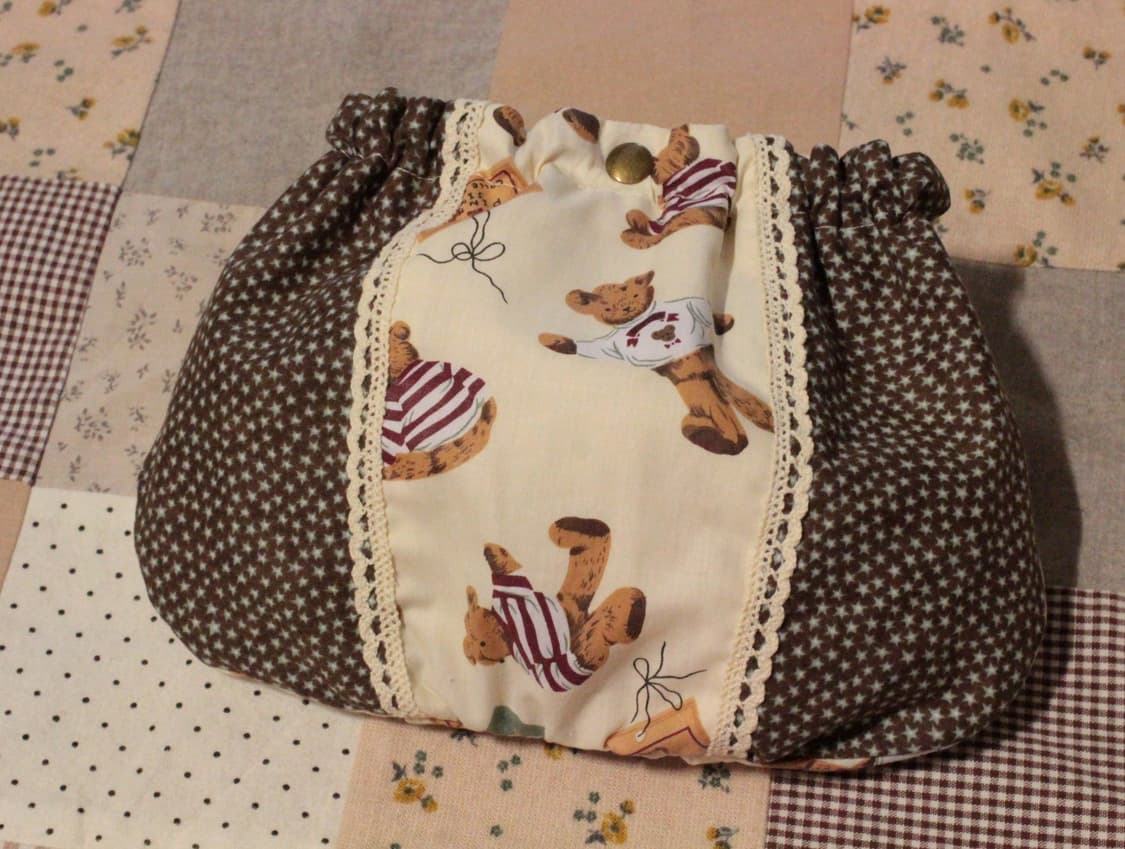 핸드메이드 곰무늬 밴딩 파우치 상품이미지2