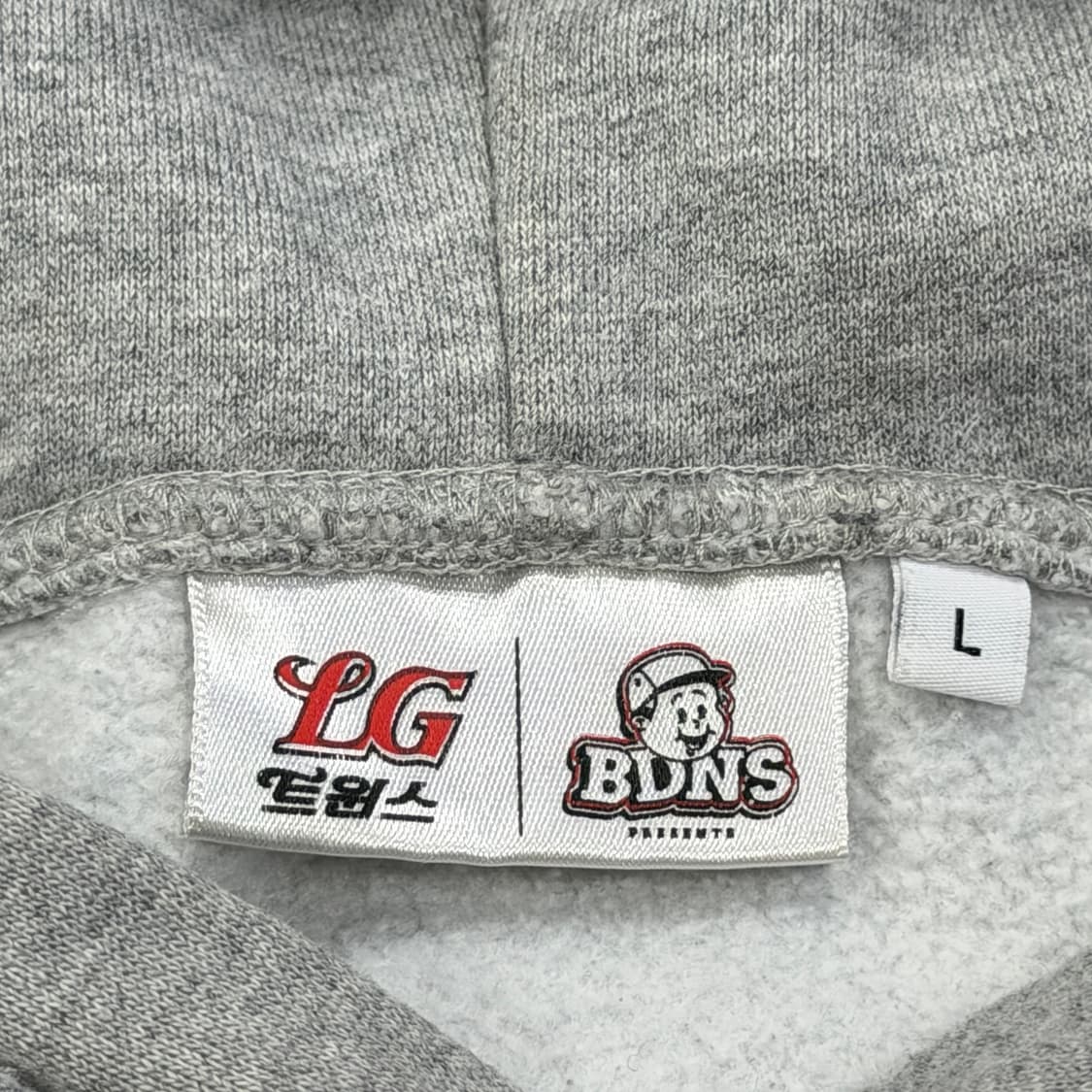 빠더너스 X LG트윈스 2023 기모 스웻 후드티 그레이 L 상품이미지4