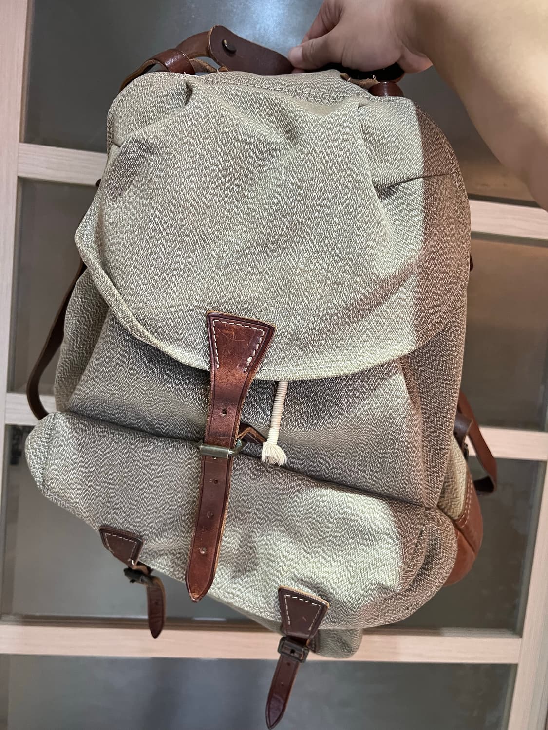 rrl / 더블알엘 그레이그린 레더직물 백팩 / 프리 상품이미지1