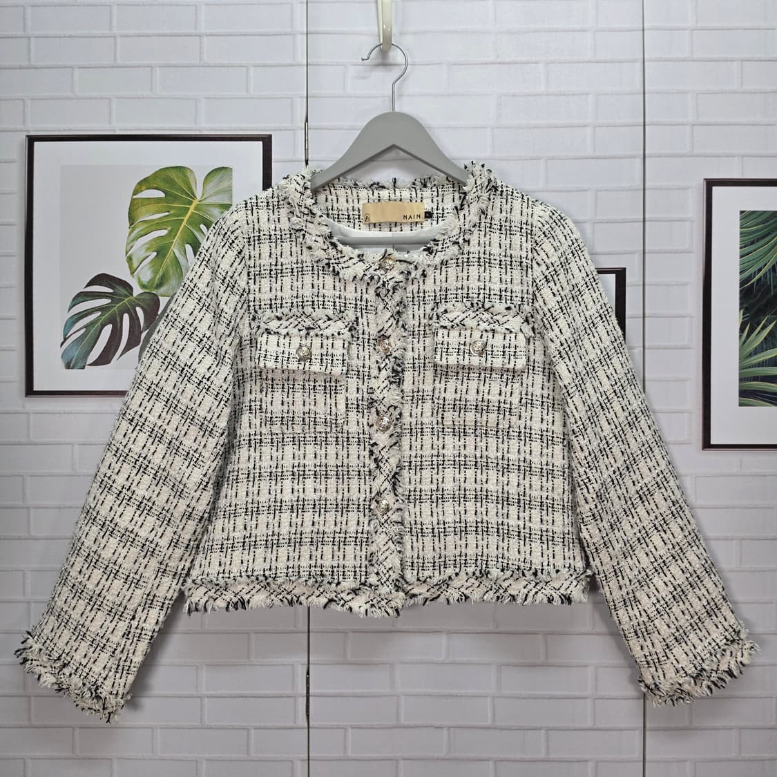 아틀리에나인 트위드 긴팔 자켓 프리 사이즈 상품이미지1