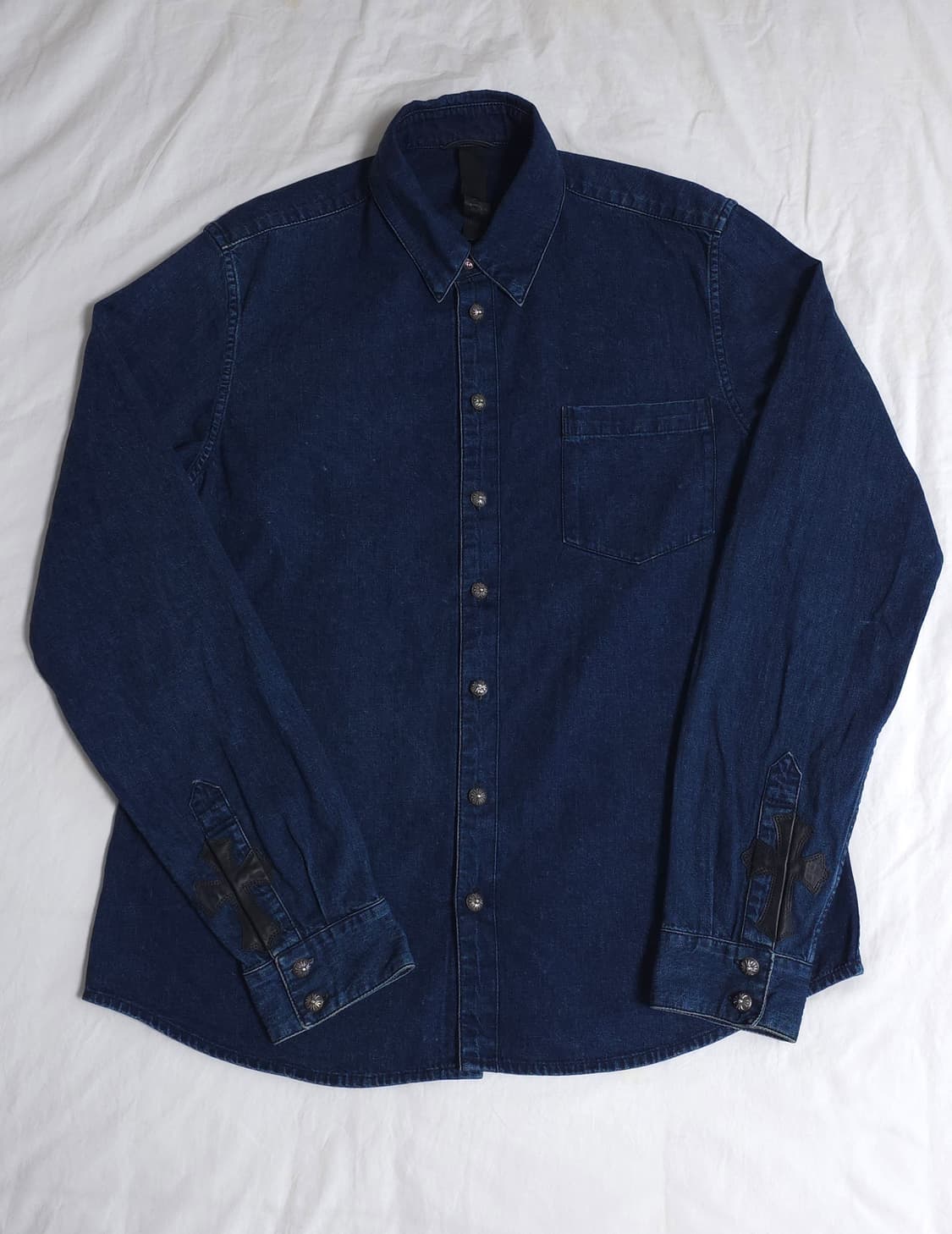 [XL] 크롬하츠 레더패치 데님 셔츠 자켓 상품이미지2