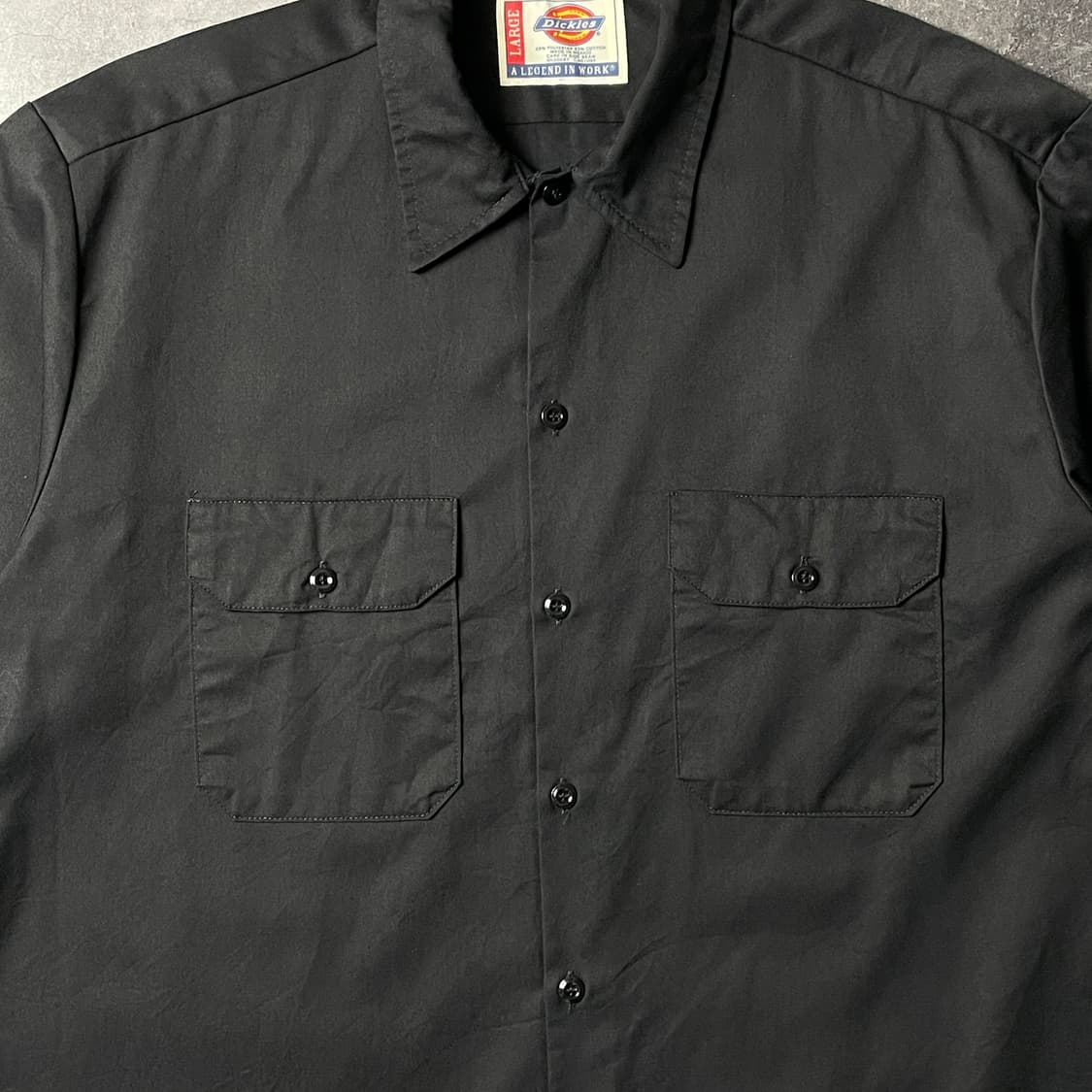 DICKIES 디키즈 블랙 플랩포켓 반팔 워크셔츠 A01108 상품이미지3