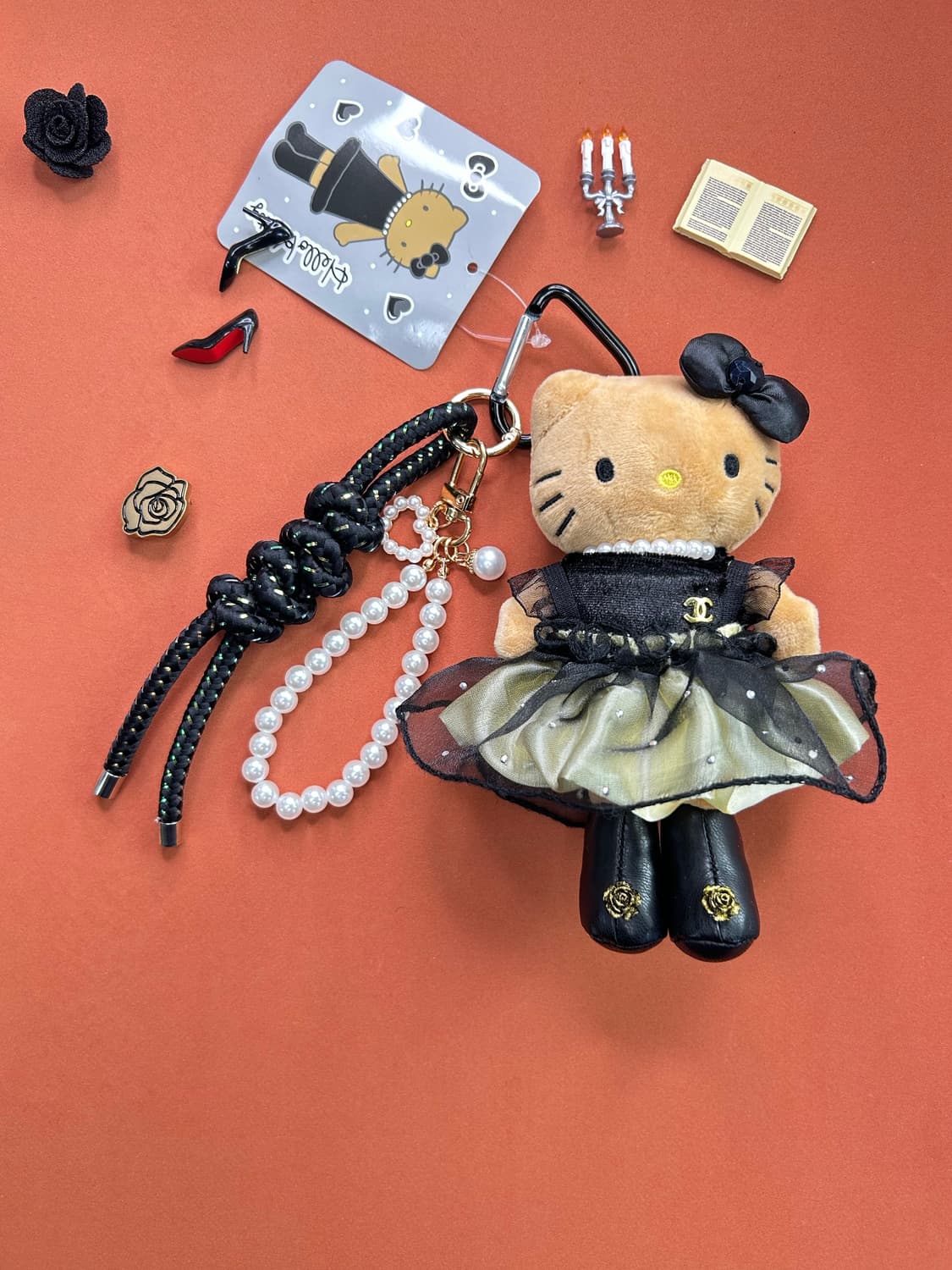 (24)롱다리키티 커스텀키링_ 🖤블랙 시스루 샤 원피스 상품이미지8