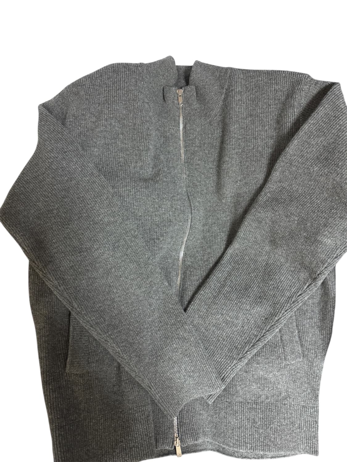 포터리 울 캐시미어 풀 집업 니트 차콜 2사이즈   상품이미지2