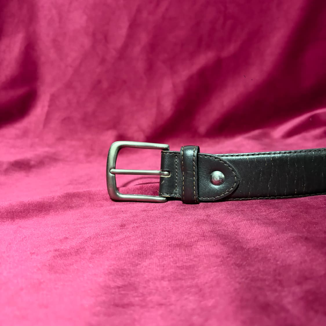 빈티지 리얼 레더 다크 브라운 벨트 상품이미지3