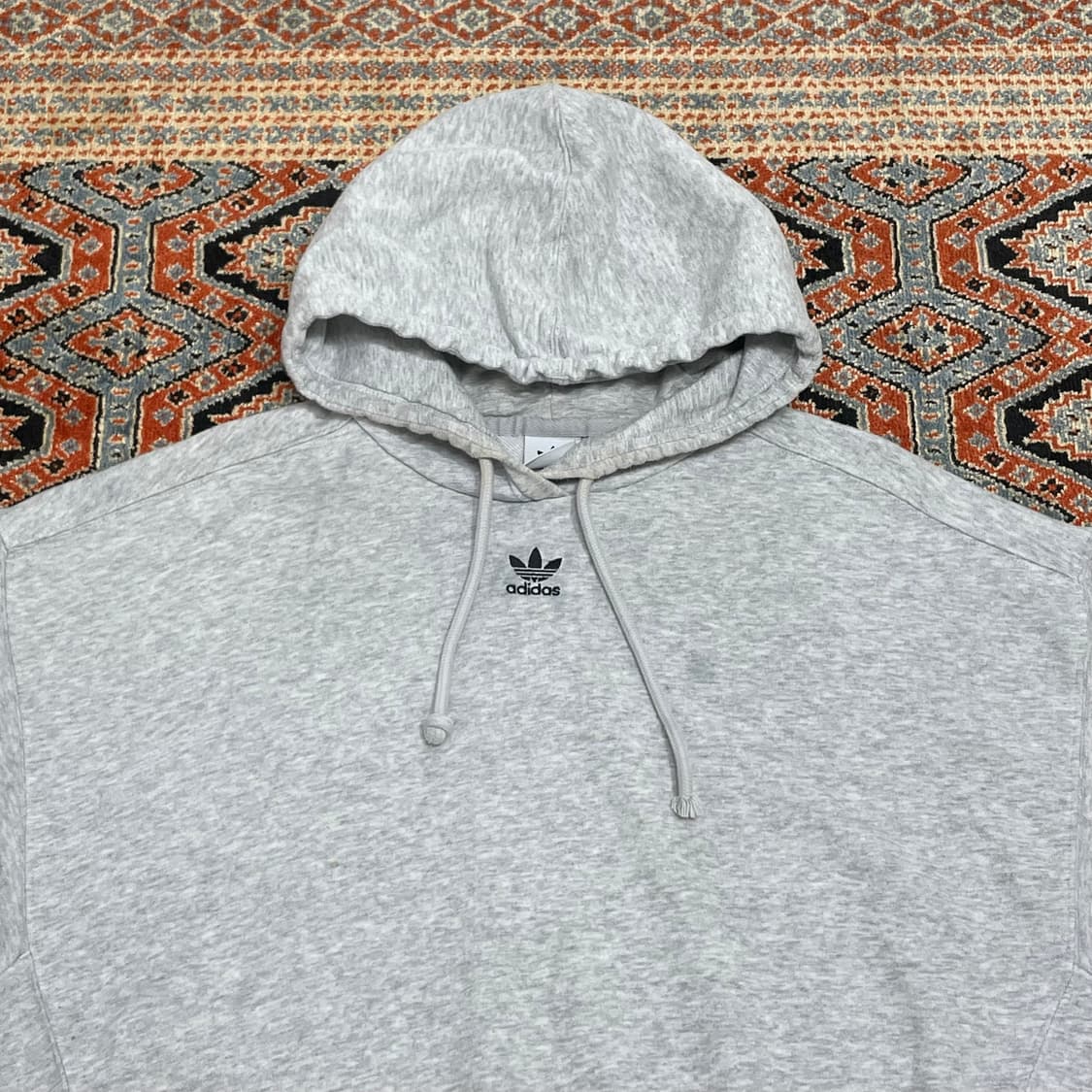 아디다스 오리지날 그레이 오버핏 크롭 후드티셔츠 여성S 상품이미지2