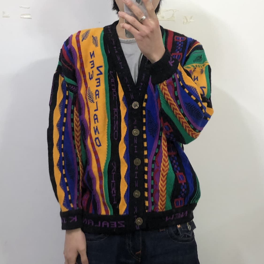 뉴질랜드 울 쿠지패턴 니트 가디건 상품이미지3