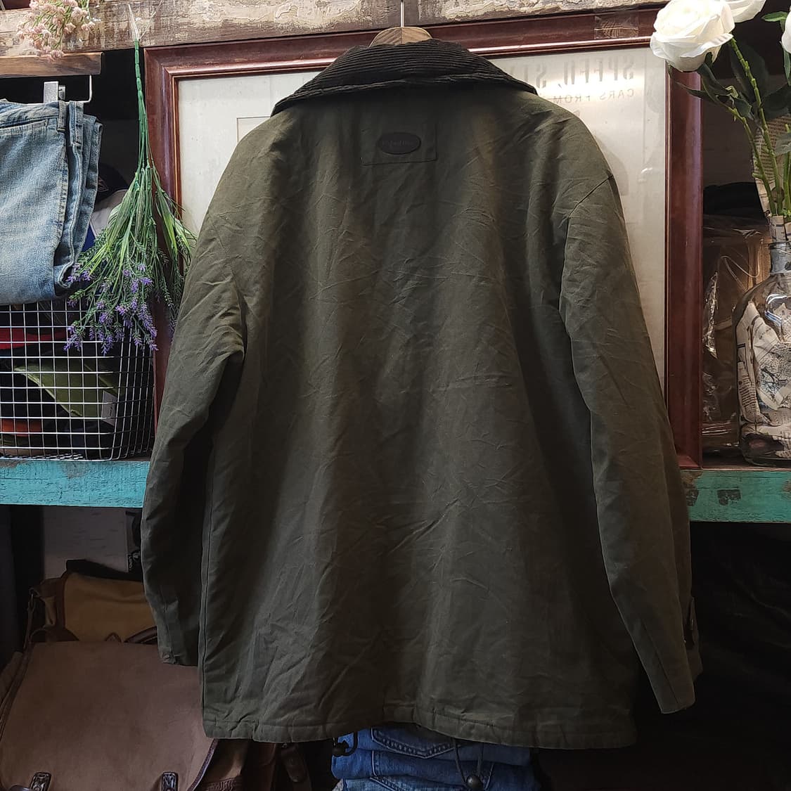 90s 잉글랜드 컨트리 올리브 그린 왁스자켓 헌팅자켓 파카 s 상품이미지5